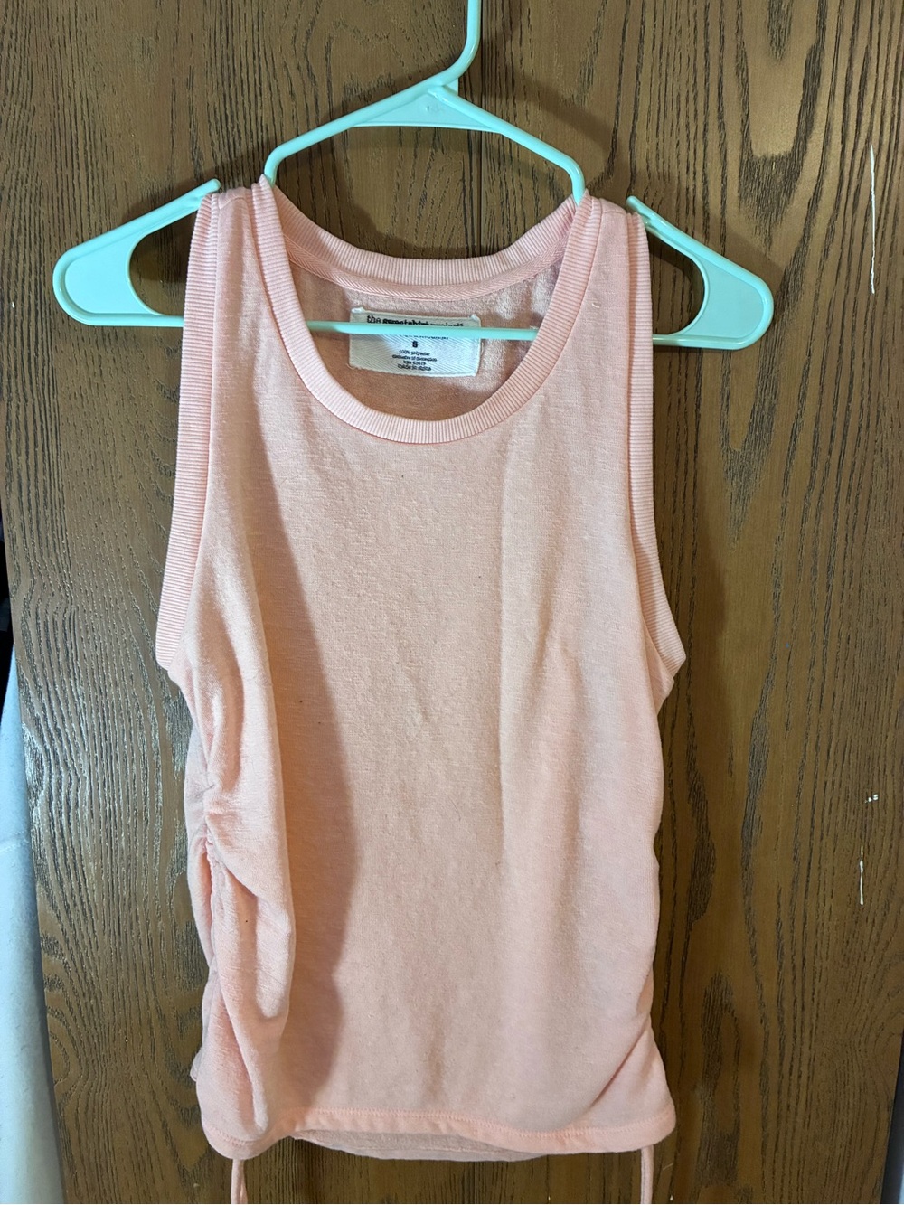 Women's Pink Sleeveless Drawstring Tank Top
